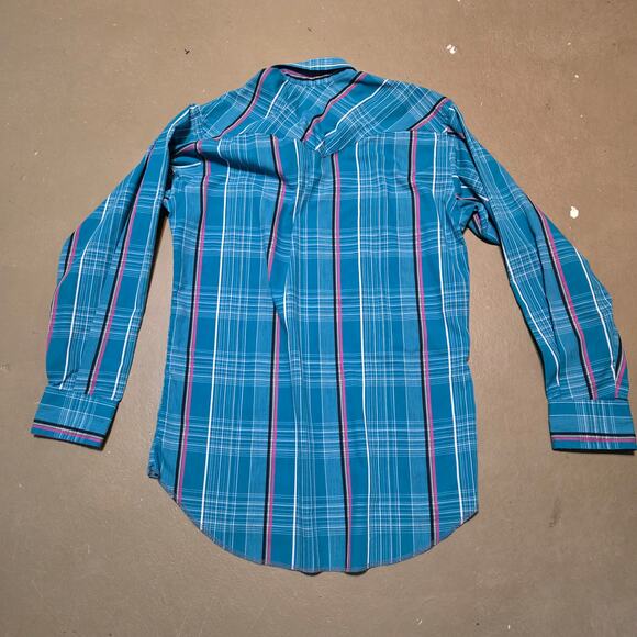 Vintage Wrangler Cowboy Cut Regular Fit Button Up Long Sleeve‎ Shirt Size Medium - Picture 4 of 5